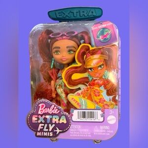 Barbie extra fly minis 5” Doll auburn hair green eyes tropical beach island new